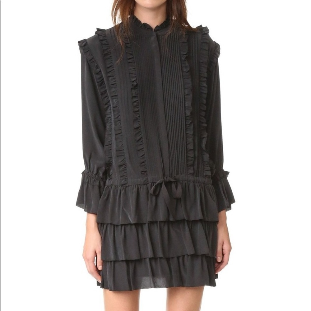 Ulla Johnson Black Silk Marlie Dress Sz 8